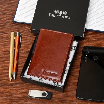 Beltimore G95 Kožené pouzdro na doklady, karty a vizitky hnědé