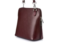Vera Pelle K03 Dámská kožená crossbody kabelka vínová
