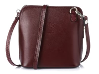 Vera Pelle K03 Dámská kožená crossbody kabelka vínová