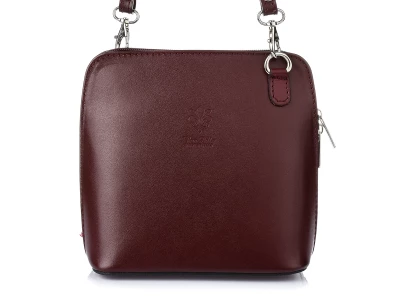 Vera Pelle K03 Dámská kožená crossbody kabelka vínová