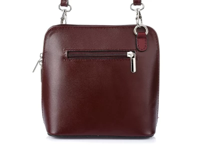 Vera Pelle K03 Dámská kožená crossbody kabelka vínová