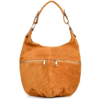 Vera Pelle K51 Dámská semišová kabelka camel