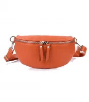 Vera Pelle B68 Dámská kožená crossbody kabelka oranžová