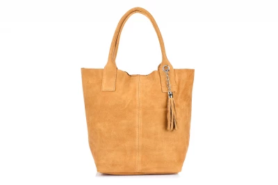 Vera Pelle L82 Dámska semišová kabelka camel