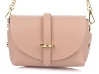 Vera Pelle P45 Dámská kožená crossbody kabelka růžová