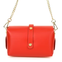 Vera Pelle P45 Dámská kožená crossbody kabelka červená