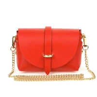 Vera Pelle P45 Dámská kožená crossbody kabelka červená