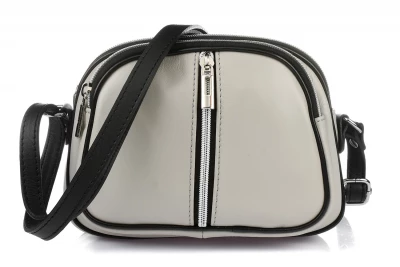 Vera Pelle K53 Dámska kožená crossbody kabelka svetlo šedá