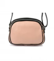 Vera Pelle K53 Dámská kožená crossbody kabelka pudrová