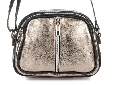 Vera Pelle K53 Dámská kožená crossbody kabelka kovová