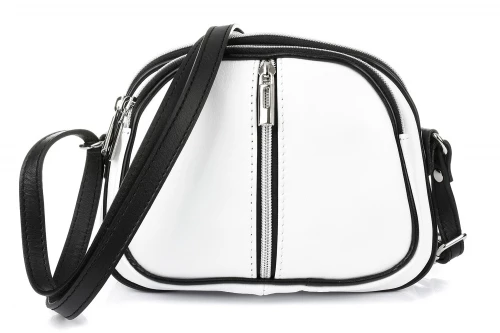 Vera Pelle K53 Dámská kožená crossbody kabelka bílá