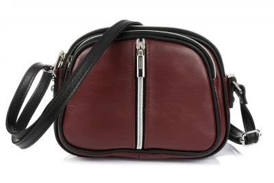 Vera Pelle K53 Dámská kožená crossbody kabelka vínová