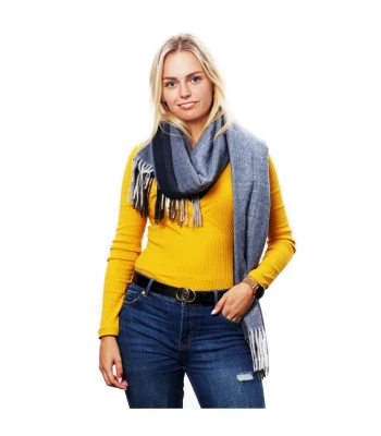 Versoli D17 Dámska šál so strapcami 185 cm modrá