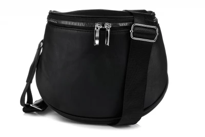 Galla Q24 Dámská kožená crossbody kabelka černá