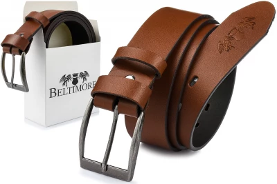 Beltimore E03 Pánský kožený opasek 130 cm hnědý