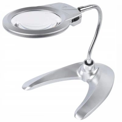 Verk 09010 Stolná lupa s podstavcom 2 x LED