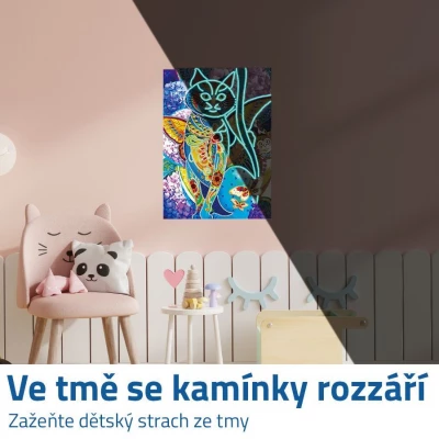 GFT Diamantové malování svítící ve tmě - kočka