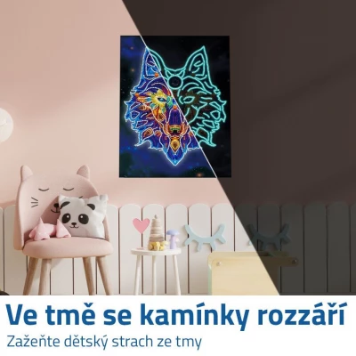 GFT Diamantové malování svítící ve tmě - vlk 