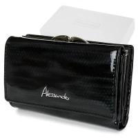 Alessandro Paoli Z21 Dámska kožená peňaženka RFID čierna