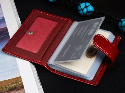Alessandro Paoli G33 Kožené púzdro na doklady, karty a vizitky červenej