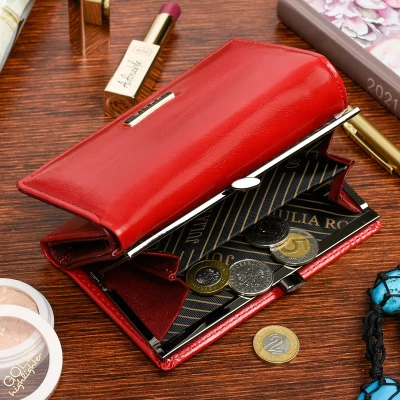 Julia Rosso U67 Dámska kožená peňaženka RFID červená