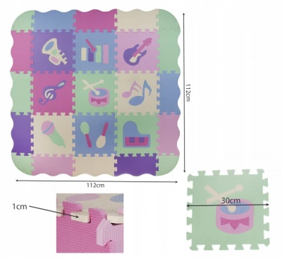 ISO Kontrastné penové puzzle 30 x 30 cm, 25 ks farebné