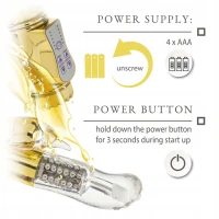 Sensual W10-1 Rotačný vibrátor, 36 vibrácií, 7 režimov, 22 cm zlatá