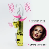 Sensual W10-1 Rotačný vibrátor, 36 vibrácií, 7 režimov, 22 cm zlatá