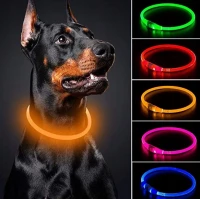 Nuxie LED svietiaci obojok pre mačku a psa 55 cm modrý