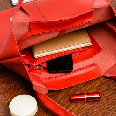 Beltimore F18 Dámska kožená kabelka červená