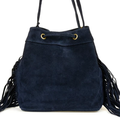 Beltimore W03 Dámská semišová kabelka tmavě modrá