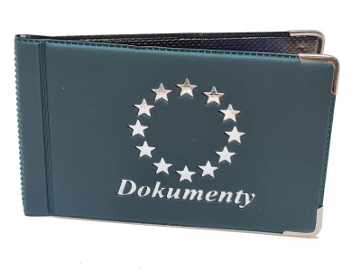 Galla OKL14 Kožené pouzdro na vizitky a platební karty zelené