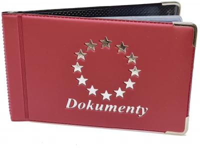 Galla OKL14 Kožené pouzdro na vizitky a platební karty červené