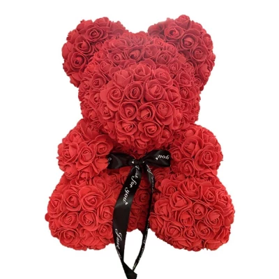 GFT Medvídek z růží - červený 24 cm