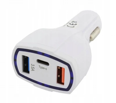 APT PLS34I Nabíječka do auta Quick Charge 3.0 3xUSB bílá
