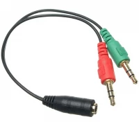 APT AK268A Adaptér stereo jack 3,5 mm 4 pin samica > 2 x stereo jack 3,5 mm 3 pin