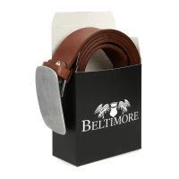 Beltimore W38 Pánsky kožený opasok 130 cm hnedý