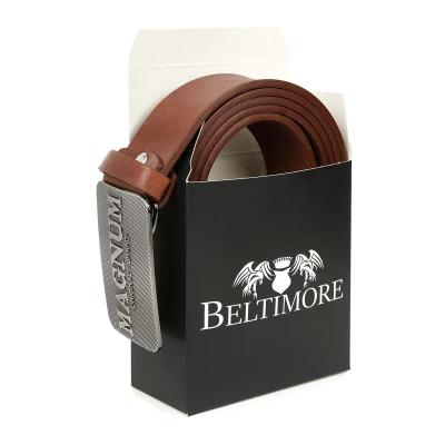 Beltimore W29 Pánský kožený opasek 130 cm hnědý