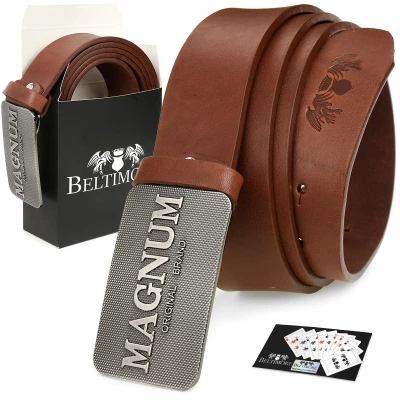 Beltimore W29 Pánský kožený opasek 130 cm hnědý