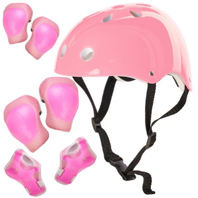 KIK KX5613 Sada chráničů s helmou na skateboard růžová
