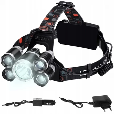 Pronett 0112 Čelovka LED ZOOM 5 x LED T6 CREE