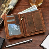 Beltimore R82 Pánská kožená peněženka Slim hnědá