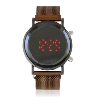 JG Z3152 Dámske LED hodinky magnetické hnedé