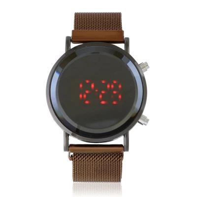 JG Z3152 Dámske LED hodinky magnetické hnedé