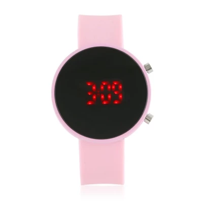 JG Z1775 Dámske silikónové LED hodinky ružové