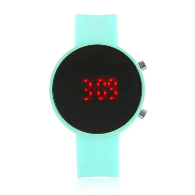 JG Z1778 Dámske silikónové LED hodinky zelené