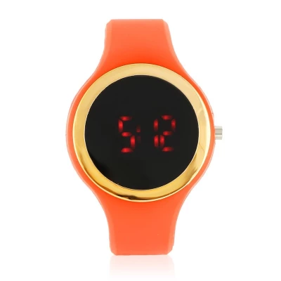 JG Z1814 Dámské silikonové LED hodinky oranžové