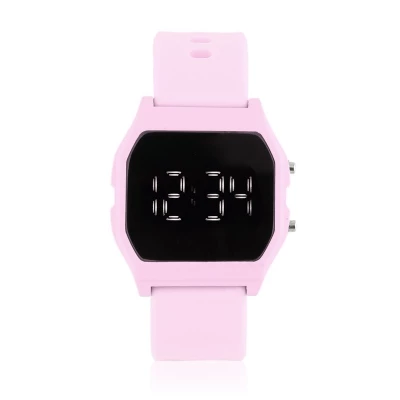 JG Z1846 Silikónové LED hodinky Unisex ružové