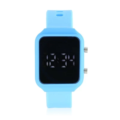 JG Z1829 Silikonové LED hodinky Unisex světle modré
