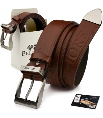 Beltimore 522 Pánský kožený opasek 120 cm hnědý